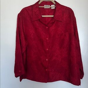 Chico's Crimson Floral Blazer